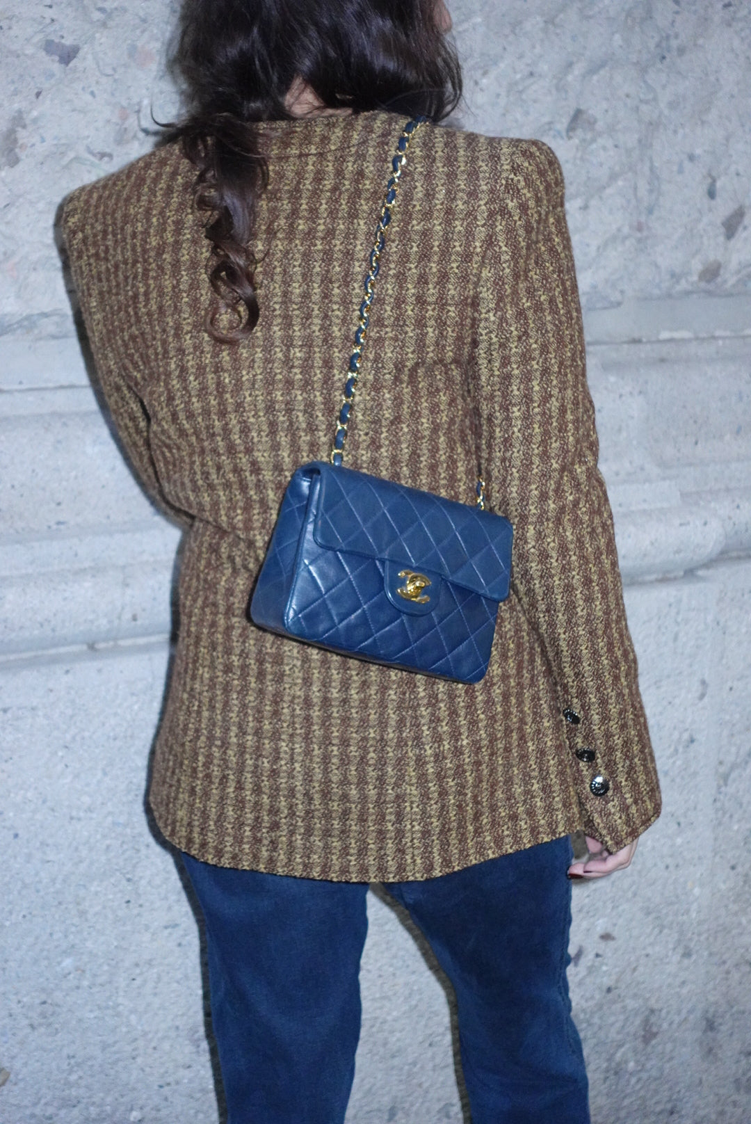 Chanel Timeless Mini Square Quilted Lambskin Navy