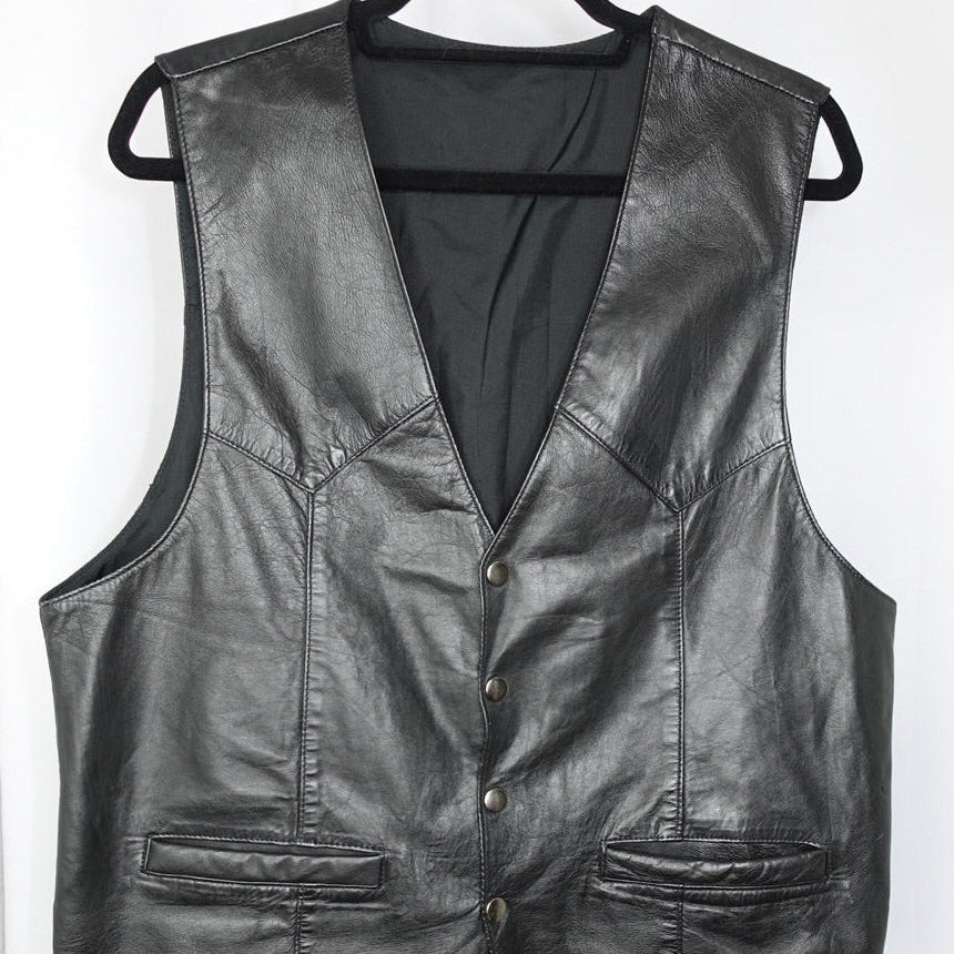 Gilet in pelle nera