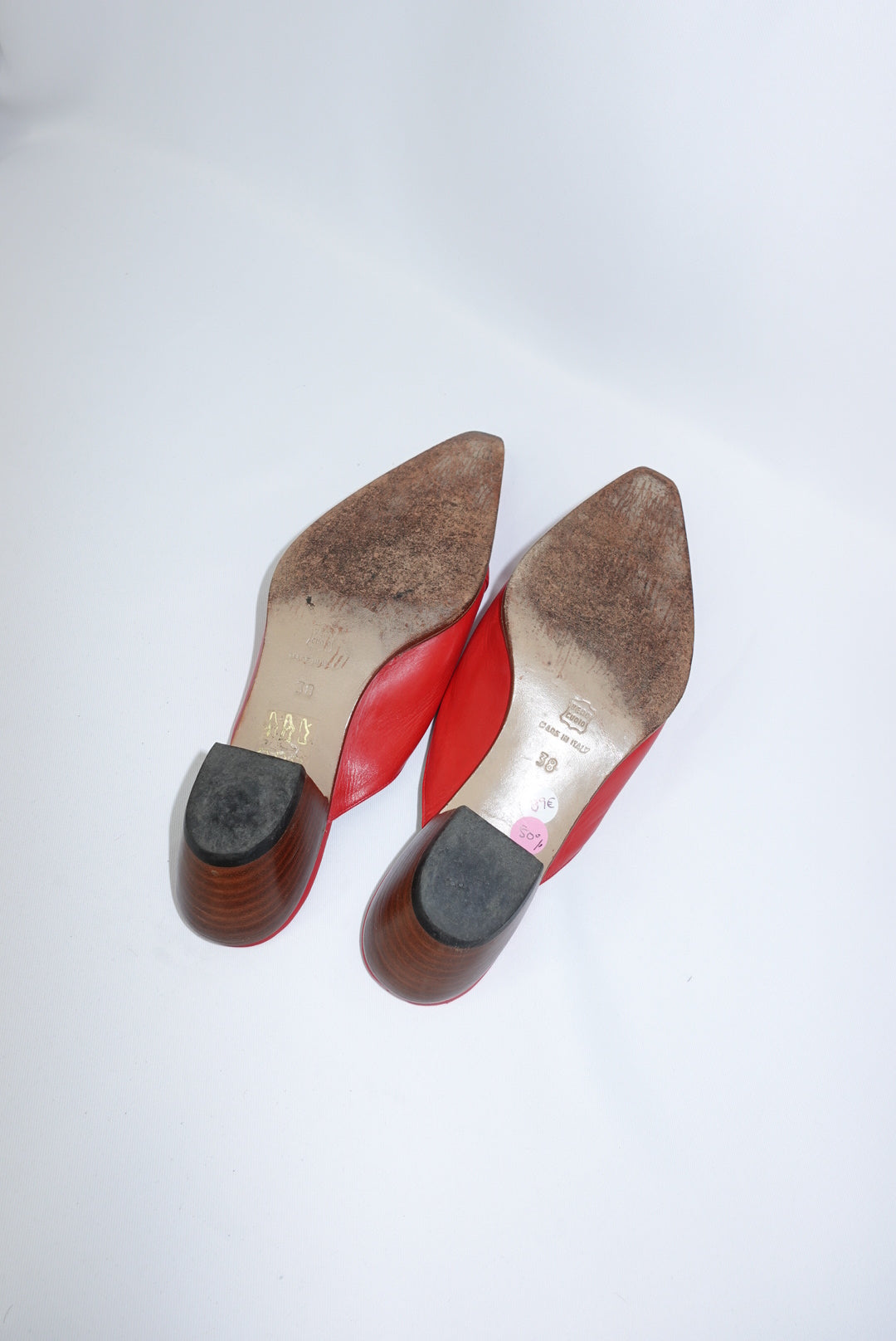 Red Western Vintage Mules 38