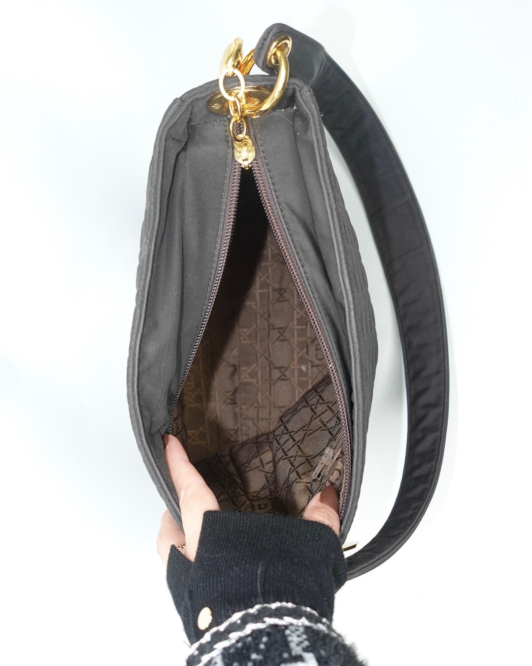 Christian Dior Cannage Black Shoulder Bag