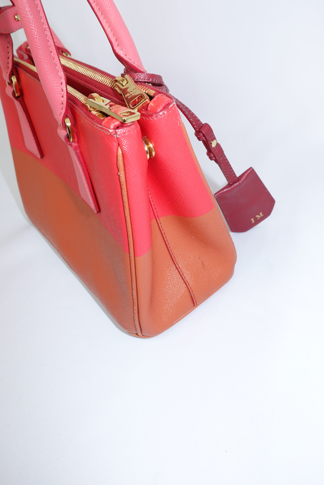 Prada Galleria Limited Edition Orange and Pink Two-Toned Bag