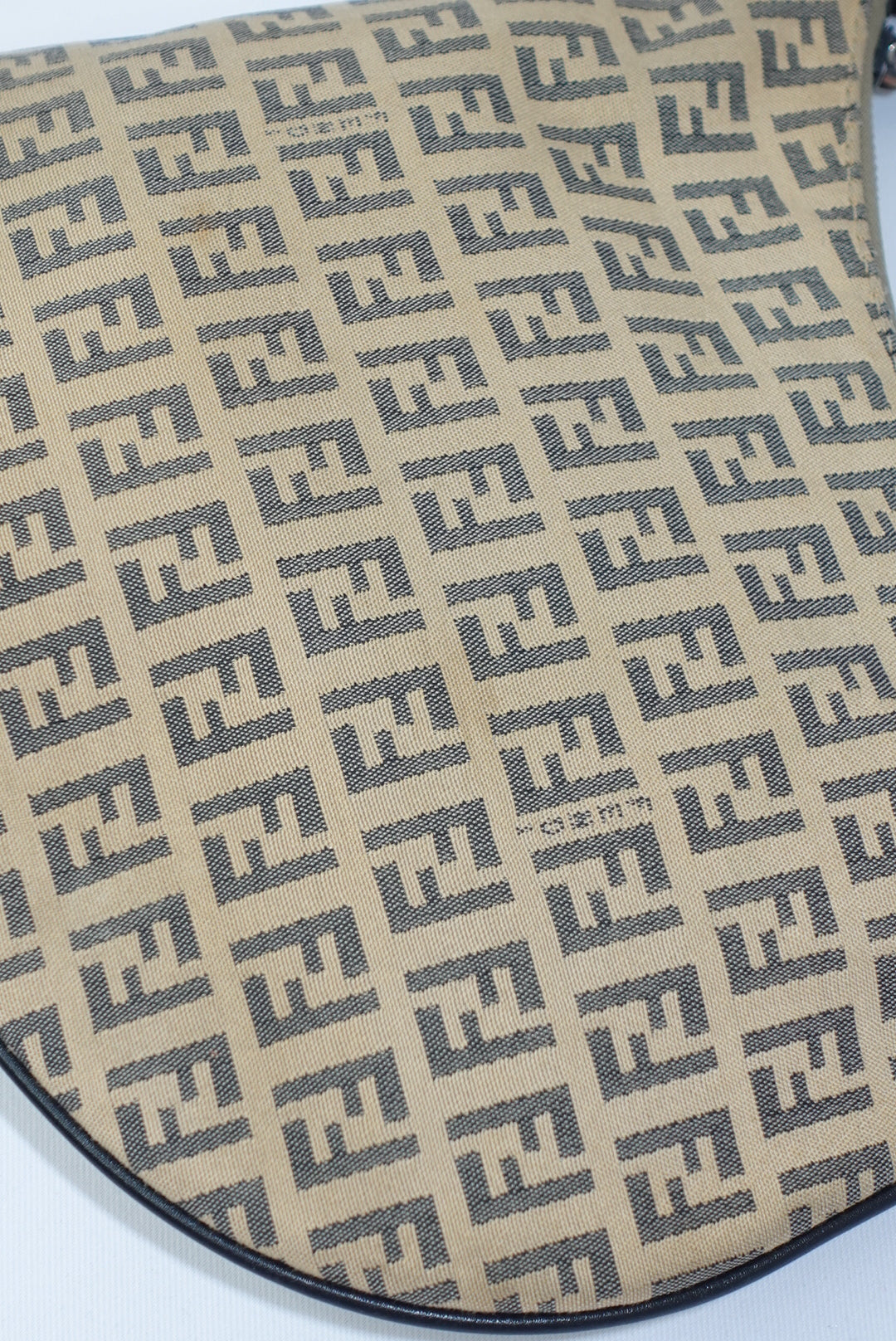 Fendi Light Brown Vintage Oyster Vintage Bag with FF Zucchini Canvas