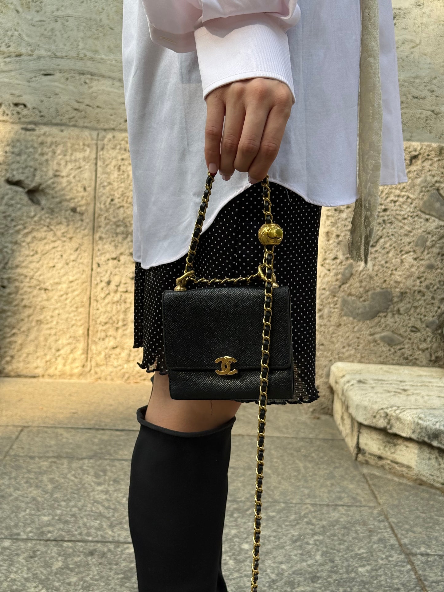 006. Re-Worked Chanel Vintage Black Small W.O.C.