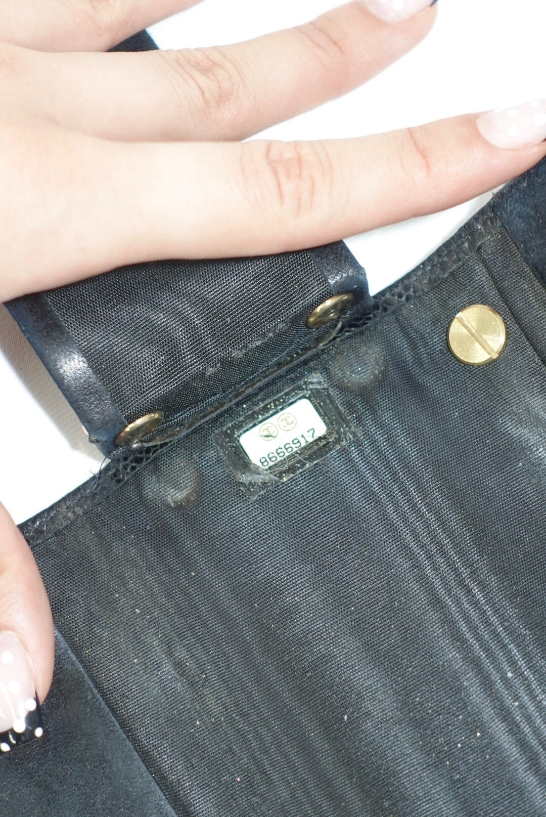 123. Re-Worked Chanel Mini Black Keyholder Caviar Leather W.O.C.