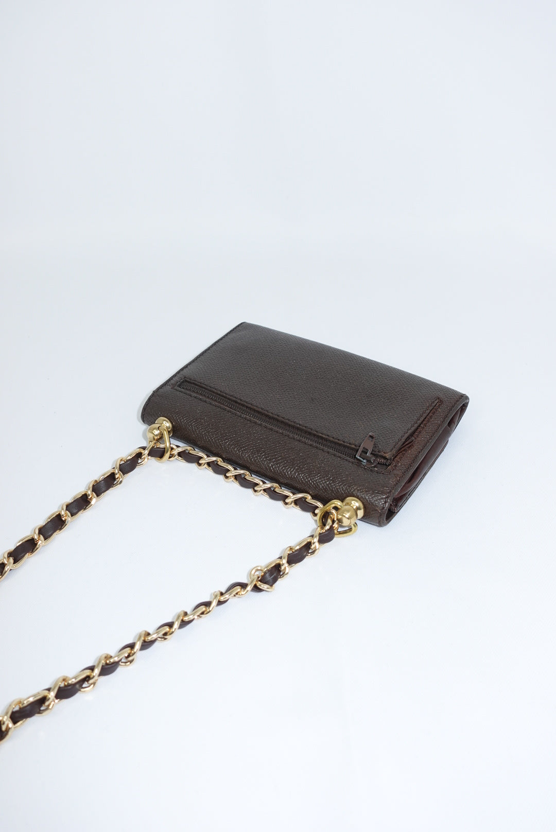 130. Re-Worked Chanel Vintage Coffee Brown W.O.C.