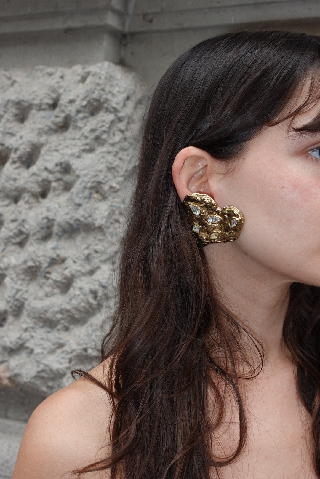 Yves Saint Laurent Clip Vintage Heart Earrings
