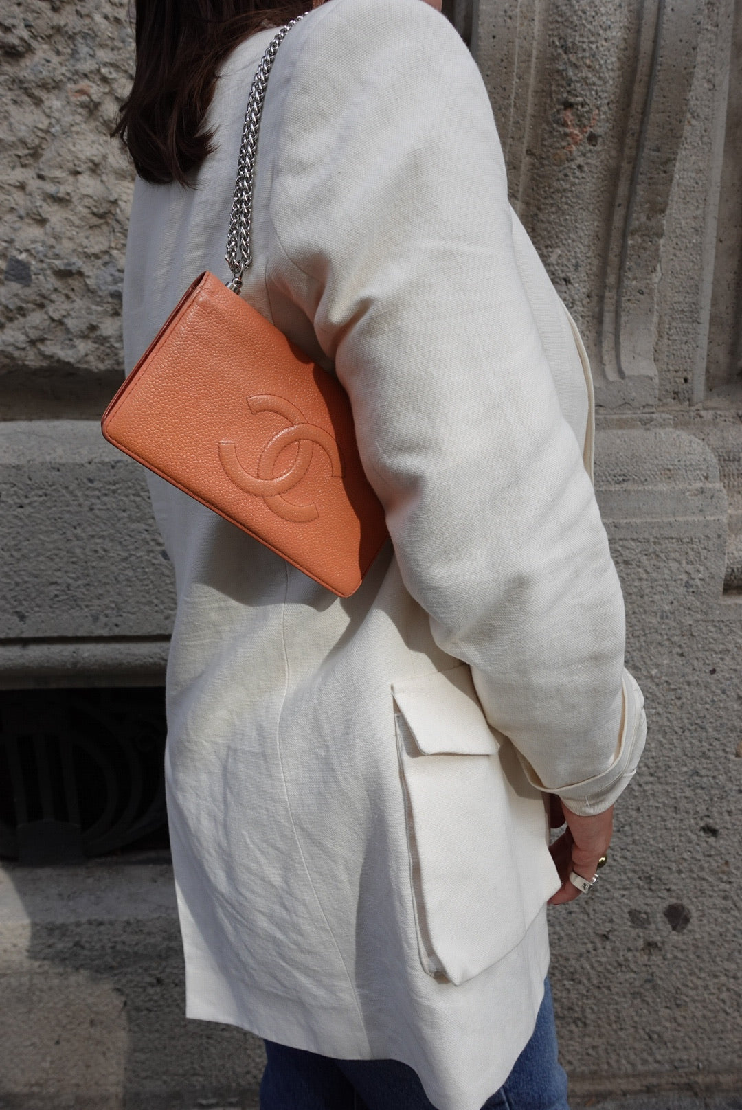 009. Re-Worked Chanel Salmon bifold W.O.C