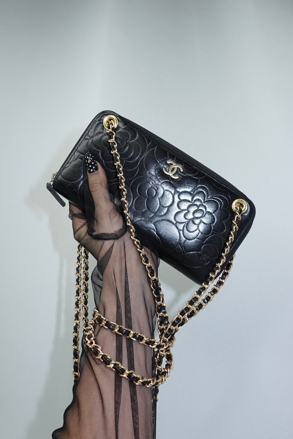 Chanel Re-Worked zip W.O.C. Camelia Limited Edition