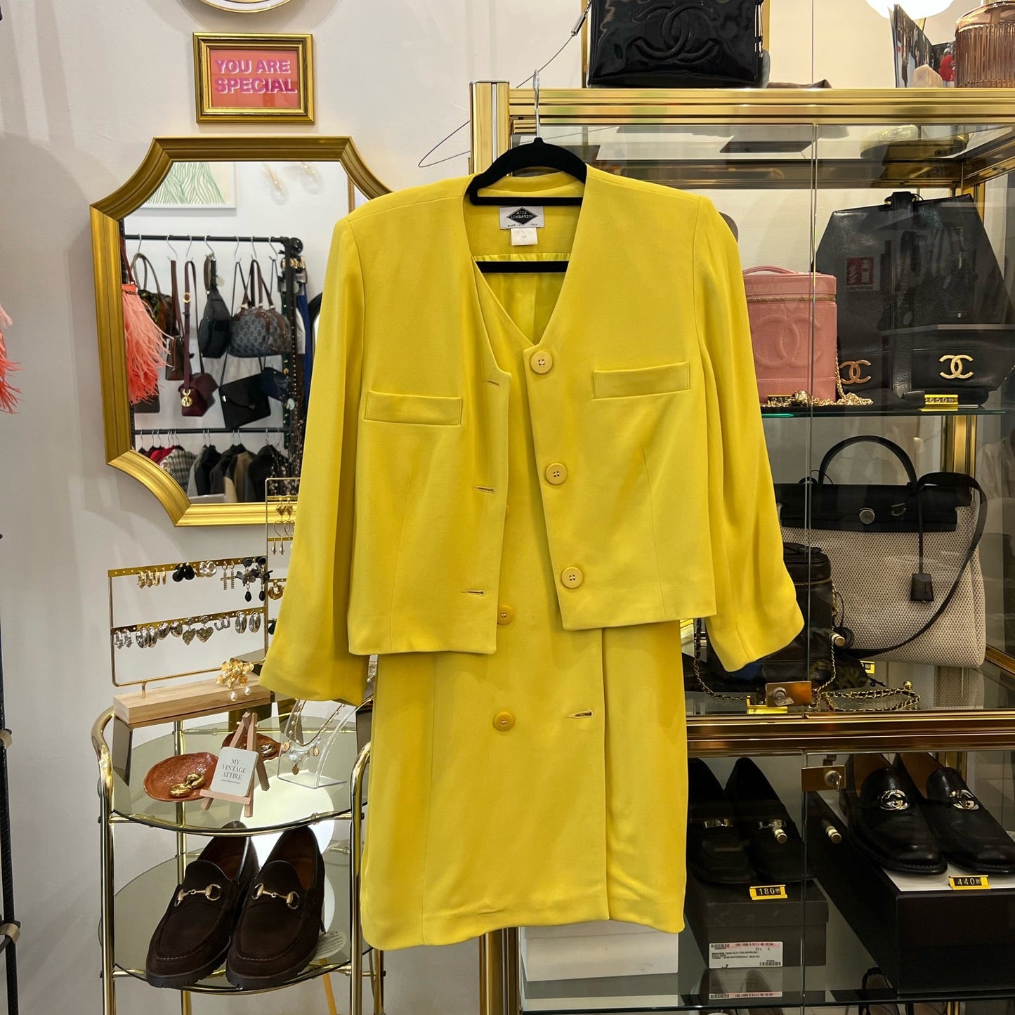 Tailleur Completo Abito e Giacca Gialli