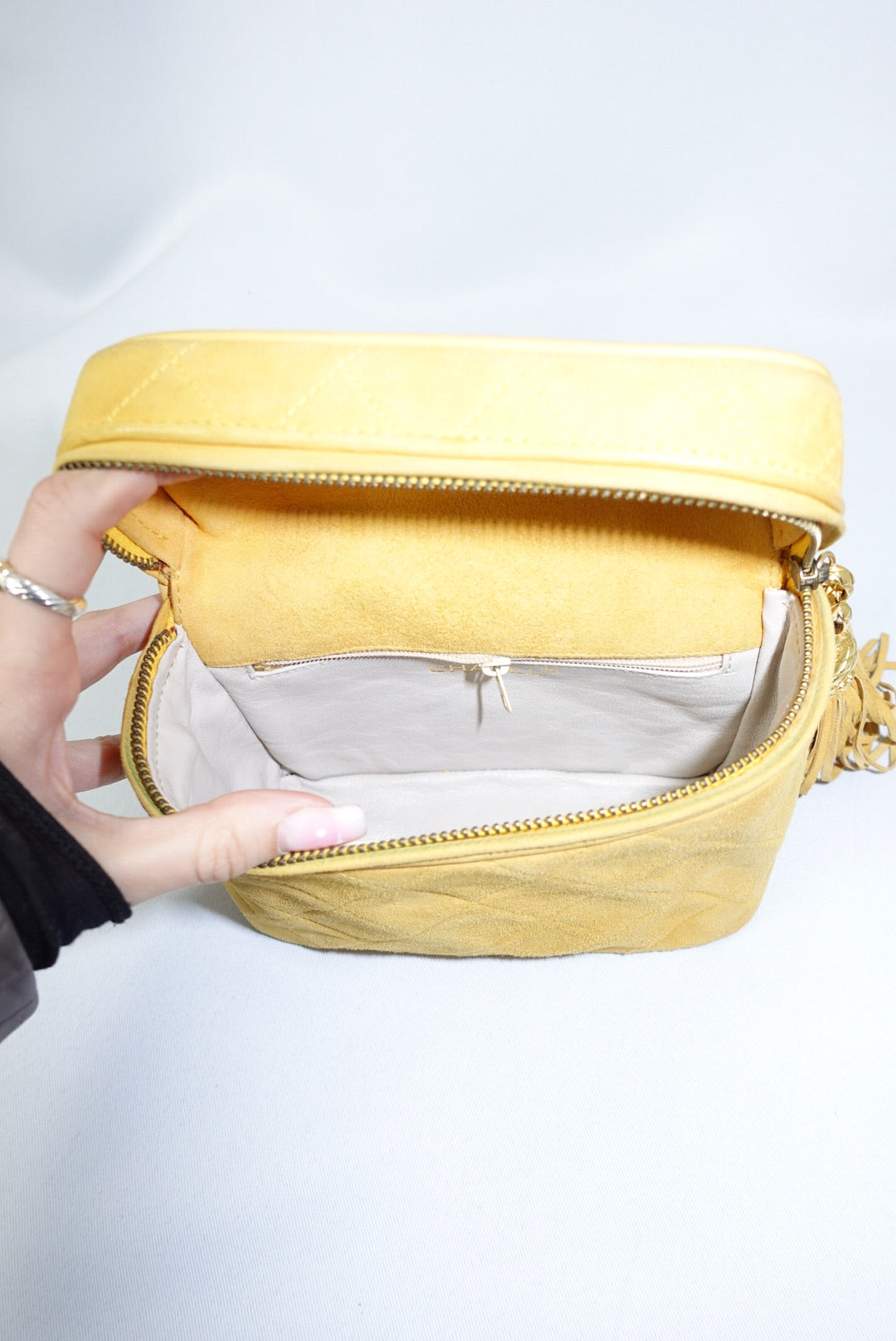 Chanel Vintage Mustard Yellow Vanity Shoulder Bag