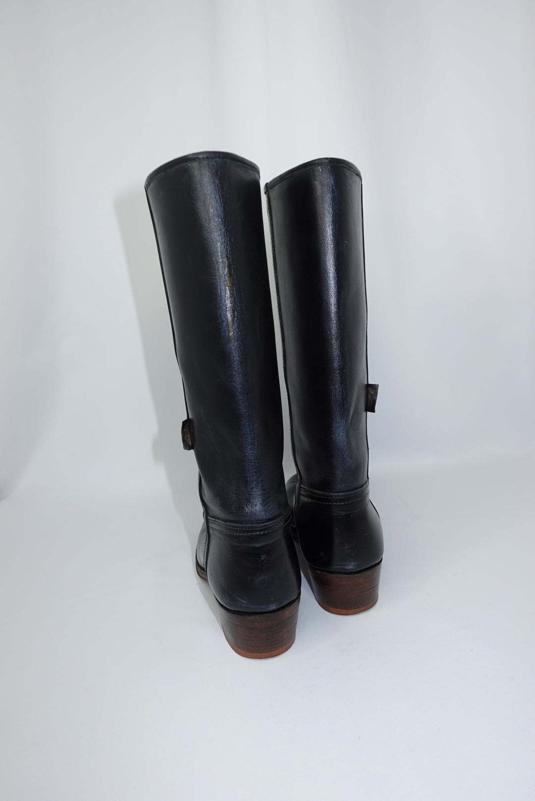 Vintage Mid Calf Black Boots 42