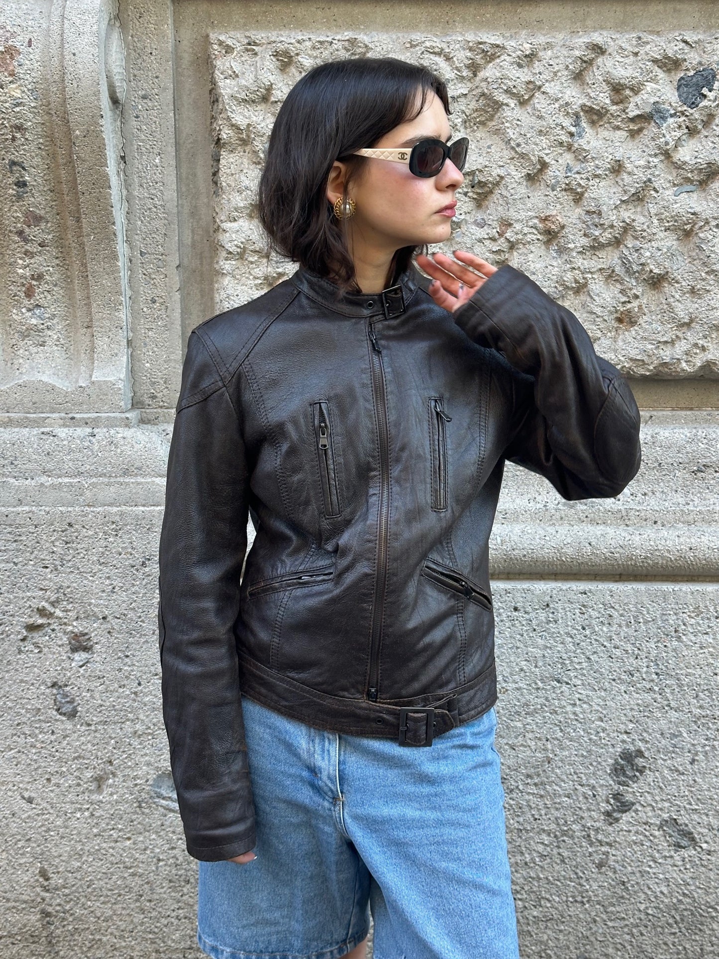 Brown Leather Motorcycle Jacket