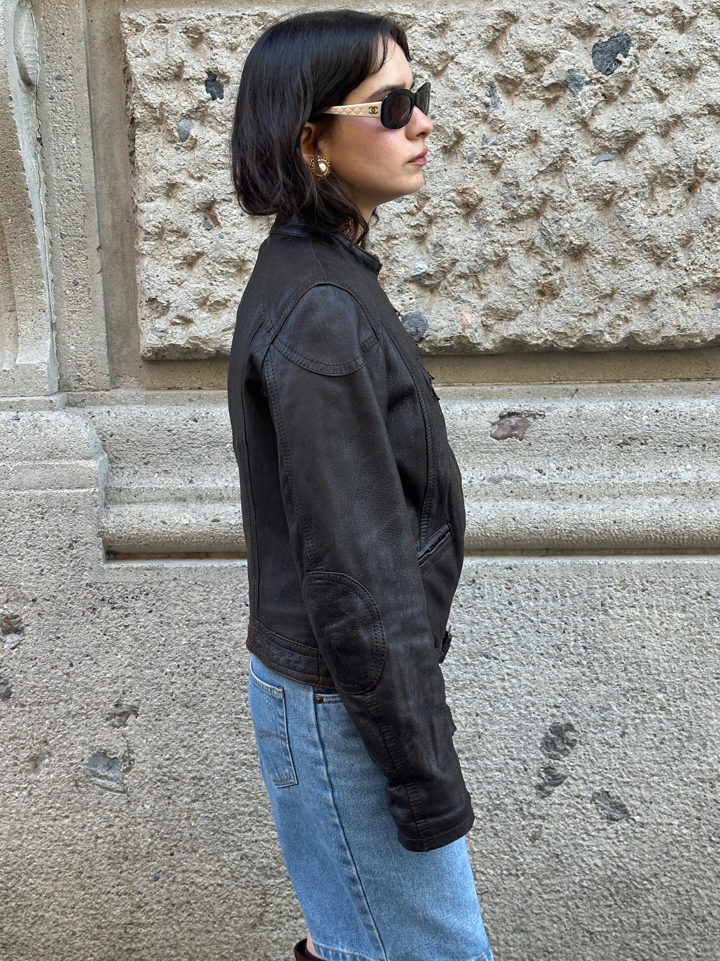 Brown Leather Motorcycle Jacket