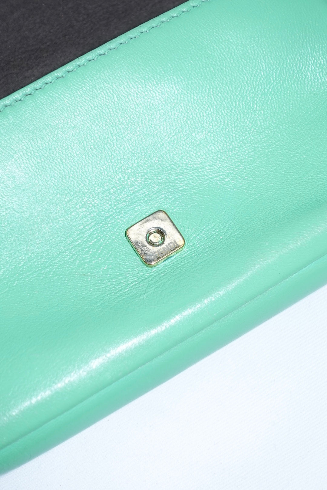 Fendi Neon Green Mini Baguette Crossbody FF Logo