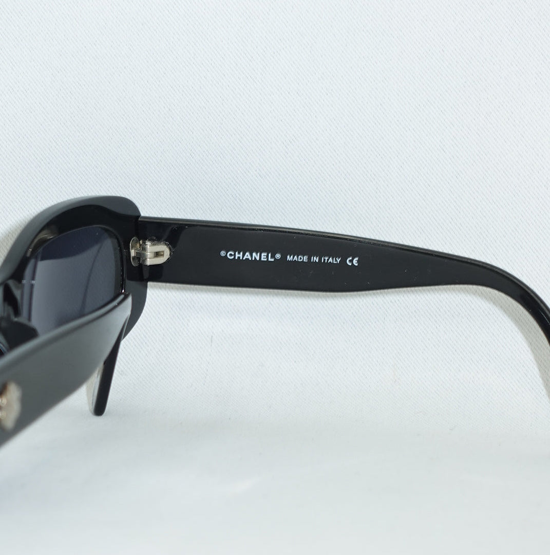 Chanel Camelia Black Sunglasses