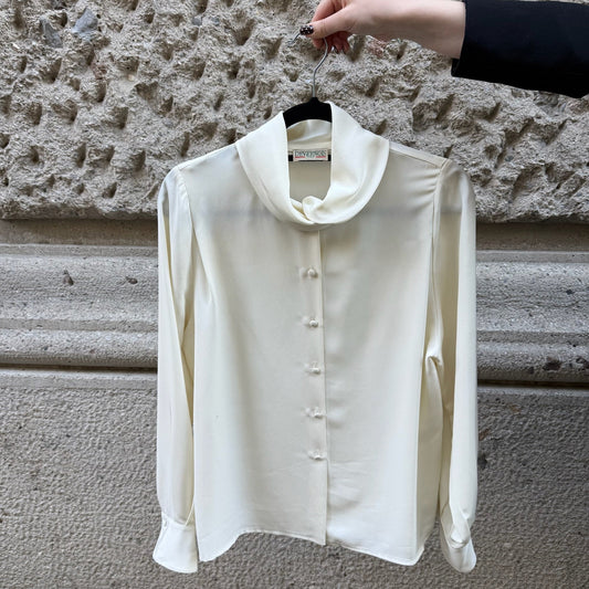 Cream Vintage Shirt With Collar