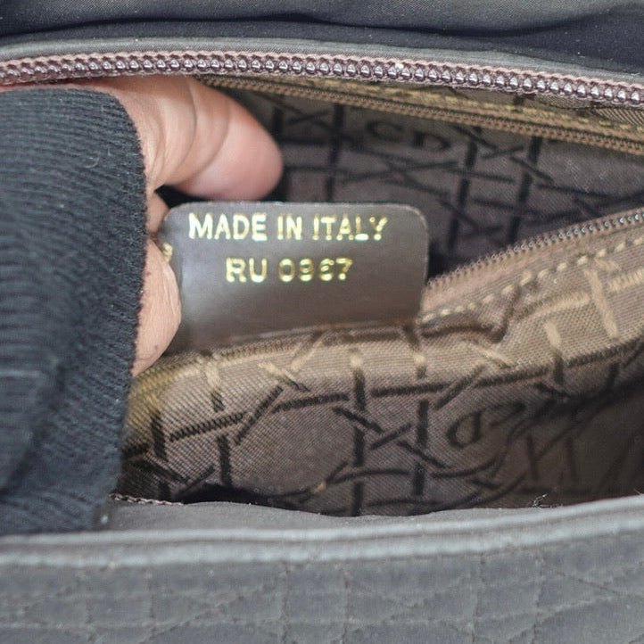 Borsa a tracolla nera Christian Dior Cannage
