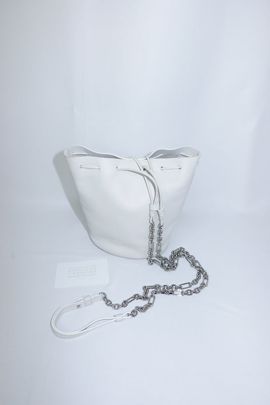 Maison Margiela White Tabi Crossbody Bucket Bag