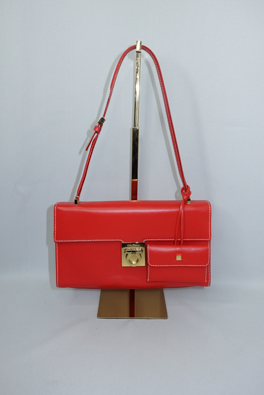 023. Ferragamo Vintage Lock Story Shoulder Bag
