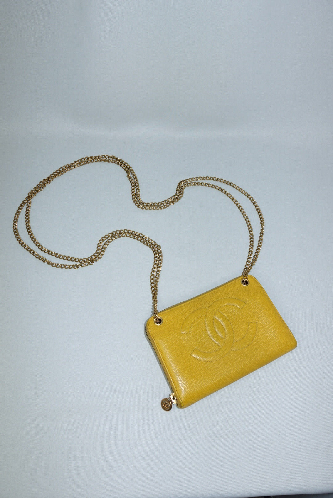 Re-Worked Chanel Vintage Mustard Zip W.O.C.