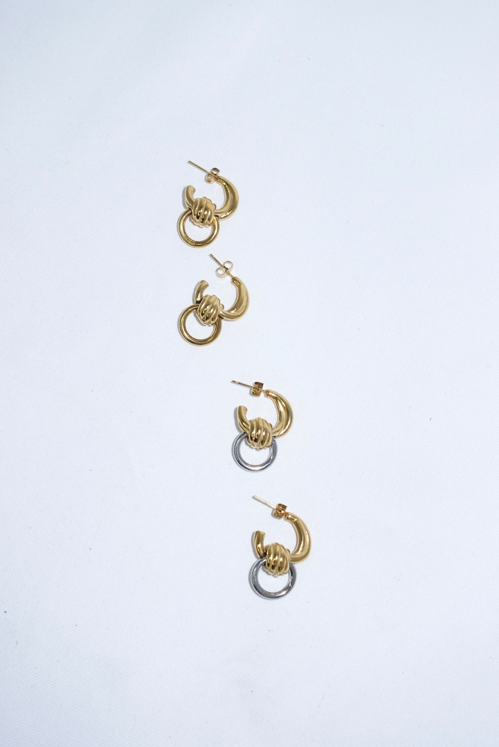 Knot Hoop Earrnings in Stainless Steel