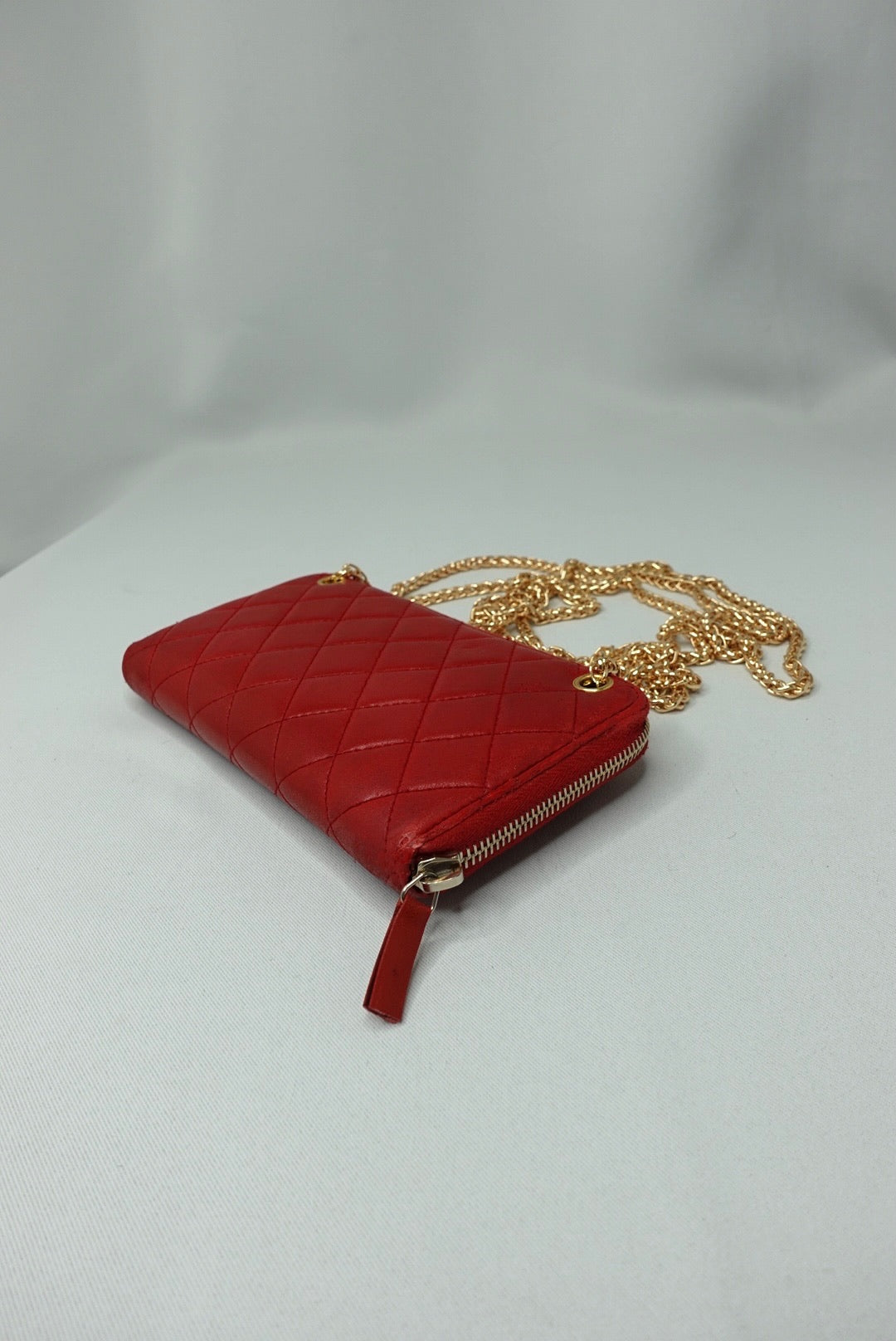033. Re-Worked Chanel Timeless Zip Red W.O.C.