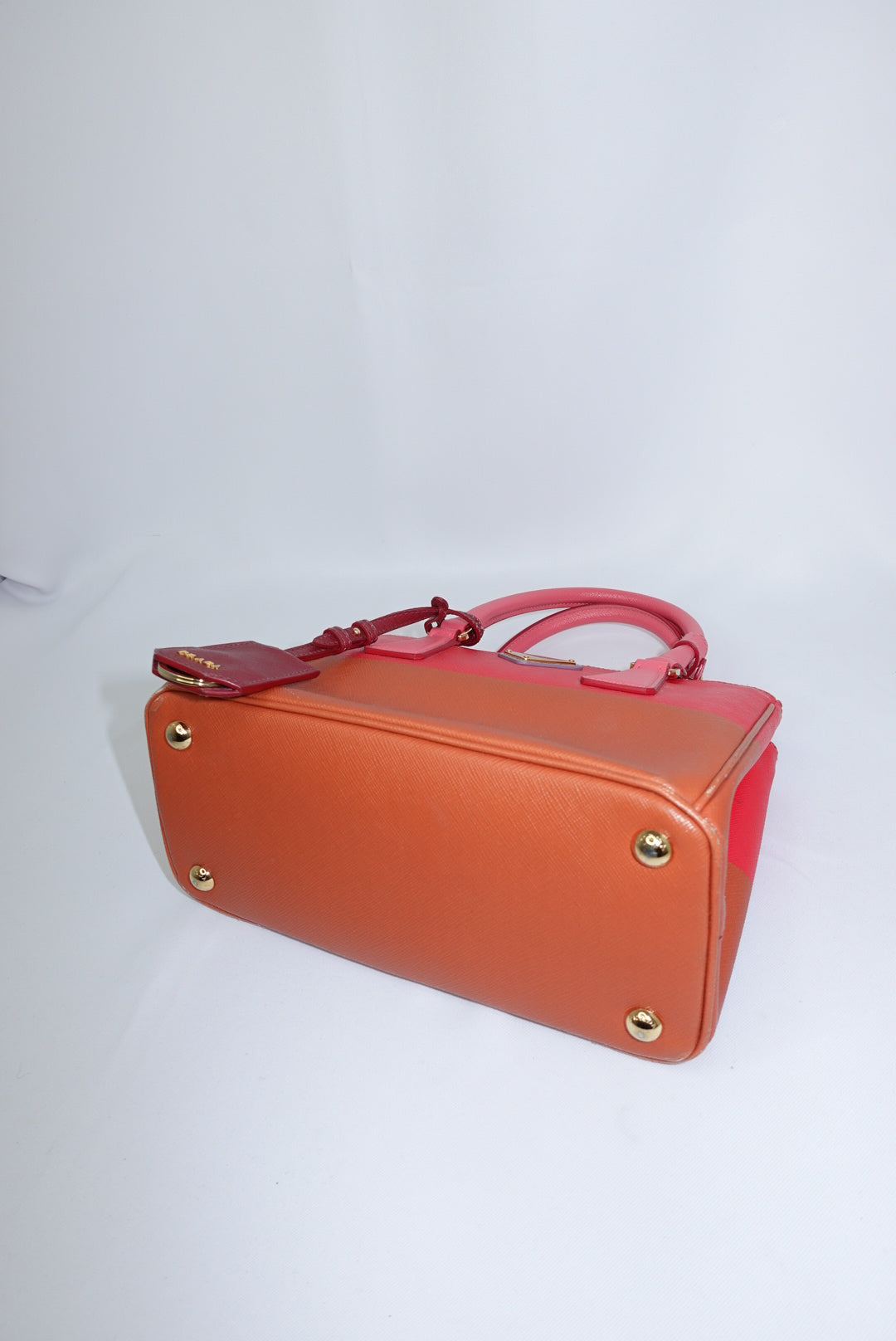 Prada Galleria Limited Edition Orange and Pink Two-Toned Bag
