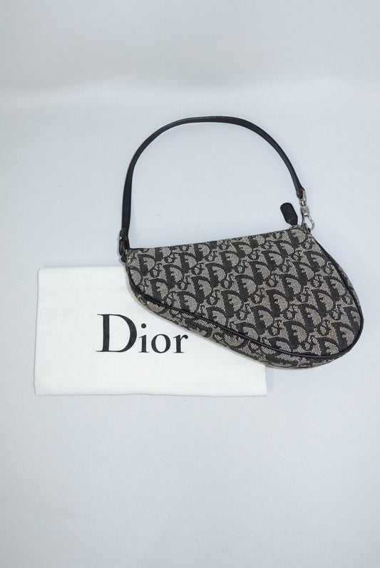 164. Christian Dior Mini Saddle Monogram Canvas Shoulder Bag
