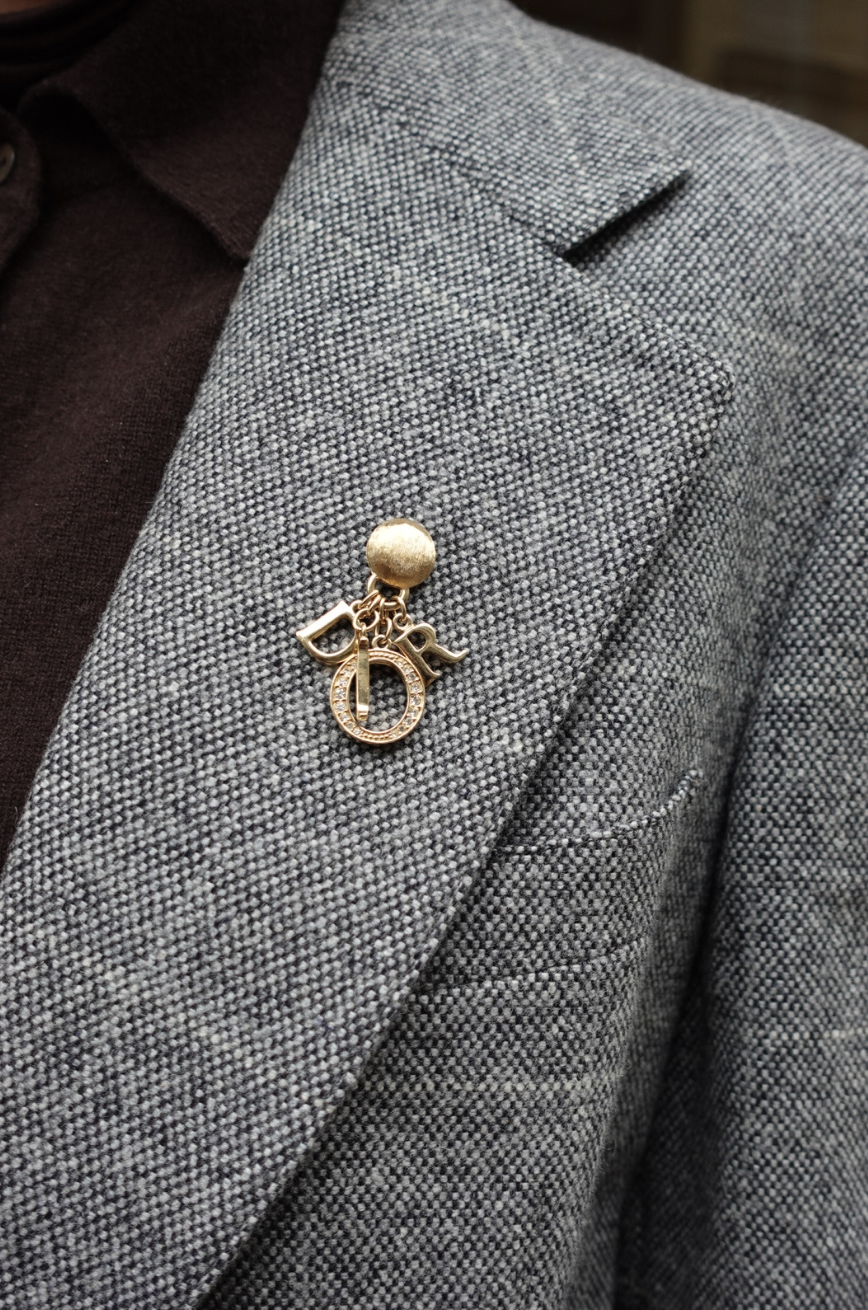143. Christian Dior Drop Dangle Motif Brooch