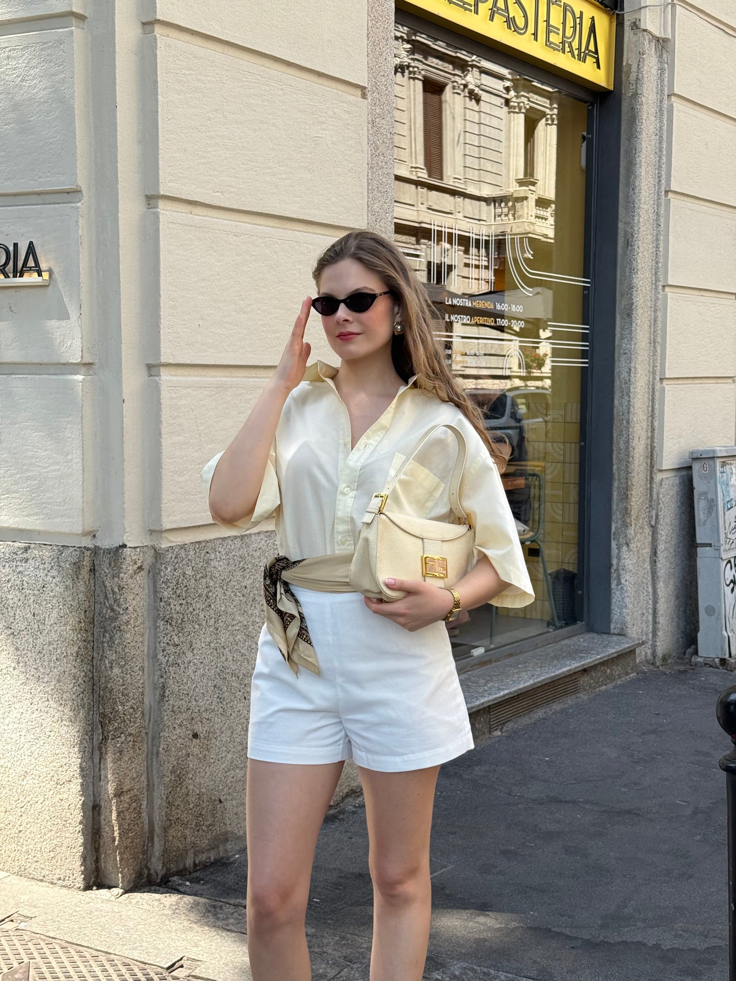 Fendi Butter Yellow Leather Vintage Baguette