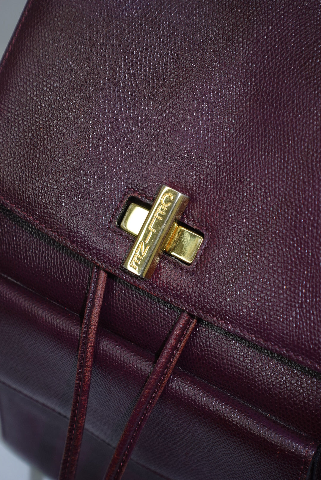 Cèline Vintage Leather Burgundy Backpack