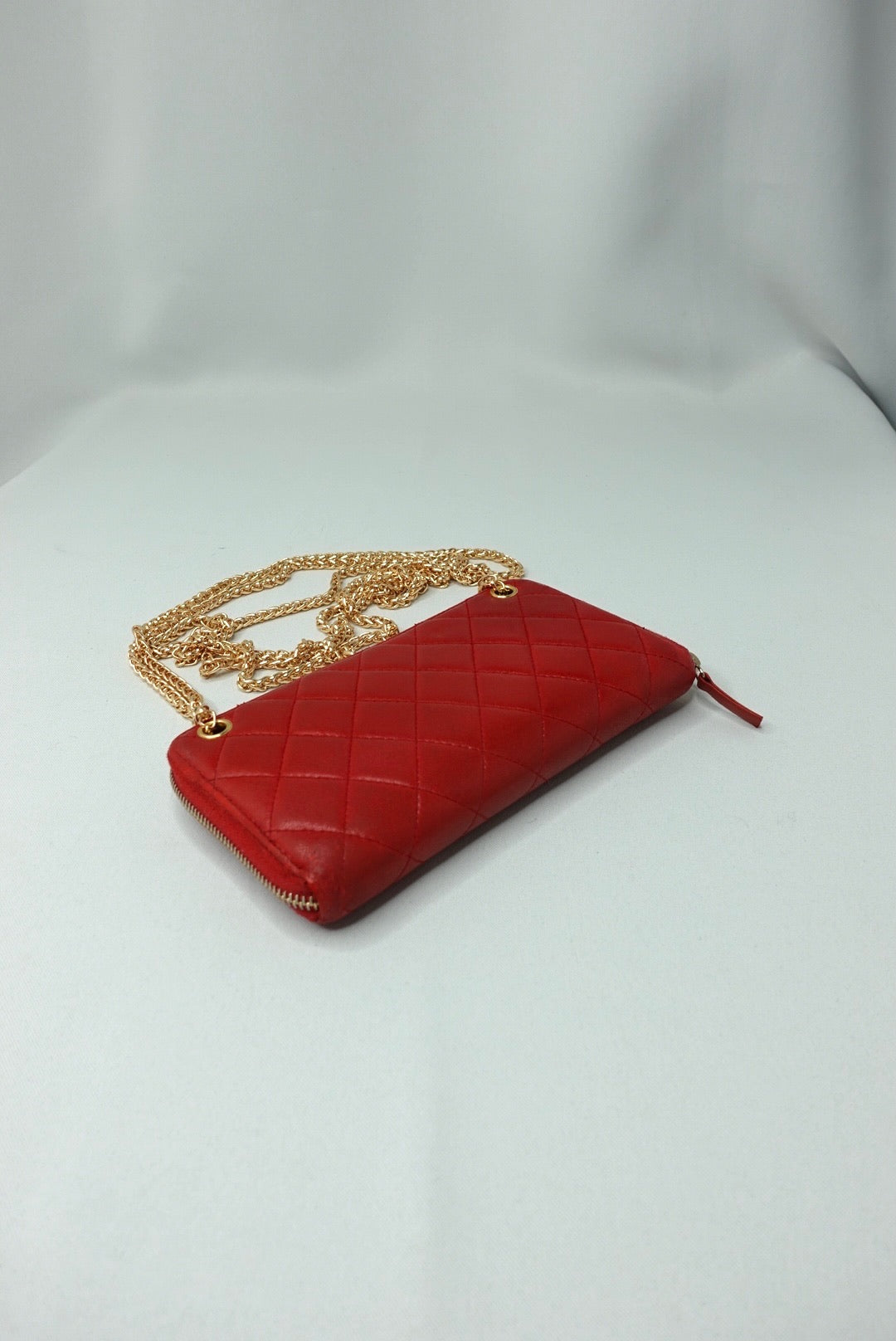 033. Re-Worked Chanel Timeless Zip Red W.O.C.