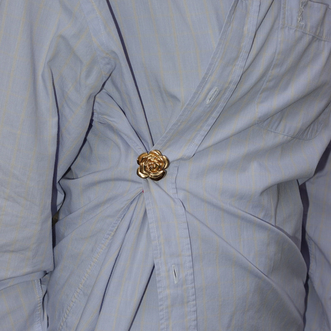 Spilla con rosa vintage con clip Yves Saint Laurent