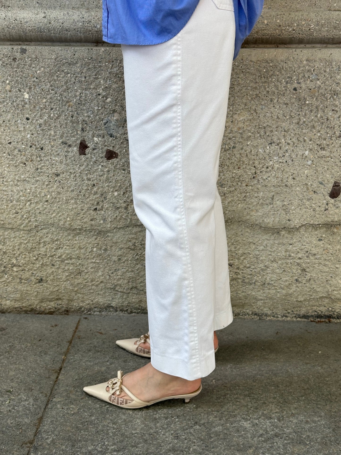 044. Celine White Vintage Jeans