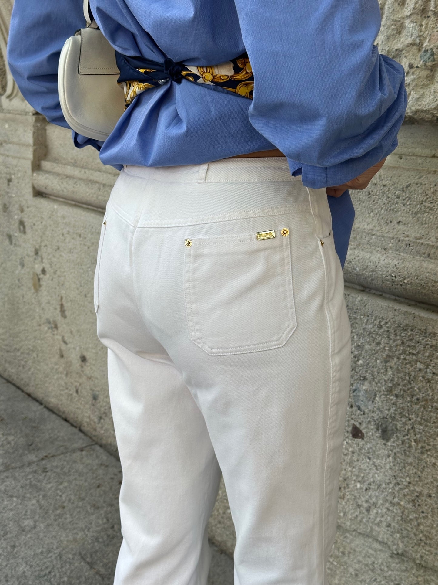 044. Celine White Vintage Jeans