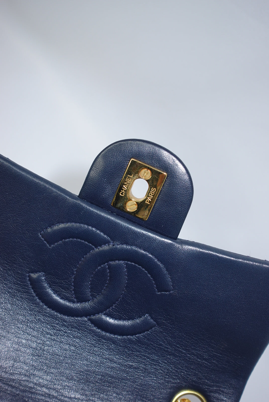Chanel Timeless Mini Square Quilted Lambskin Navy
