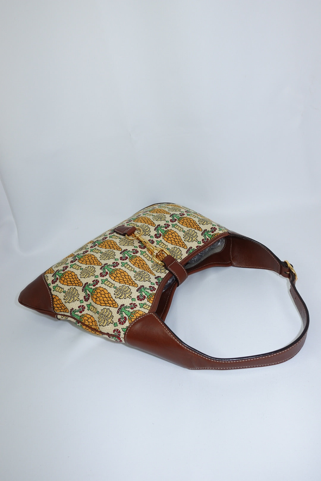 Gucci Jackie Vintage Hobo Brown & Yellow Print Bag