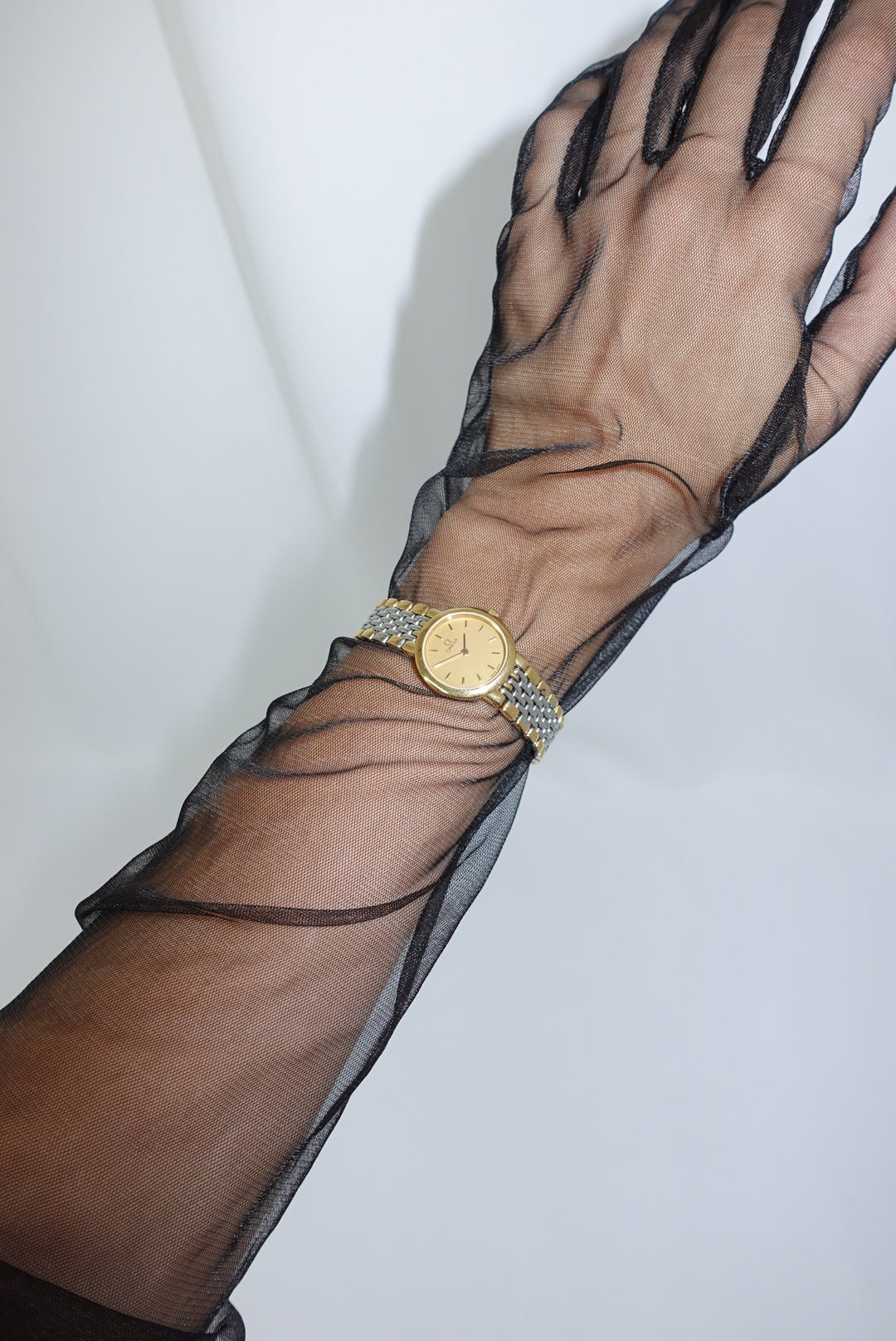 Omega Round Small De Ville Vintage Gold and Silver Watch