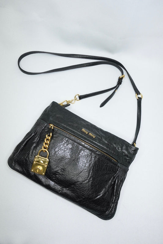 vintage miu miu black shoulder bag