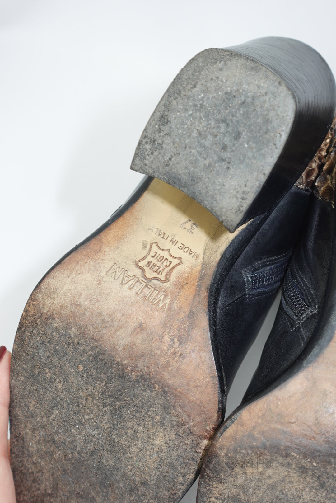Vintage Black Western Boots With Python Detailing