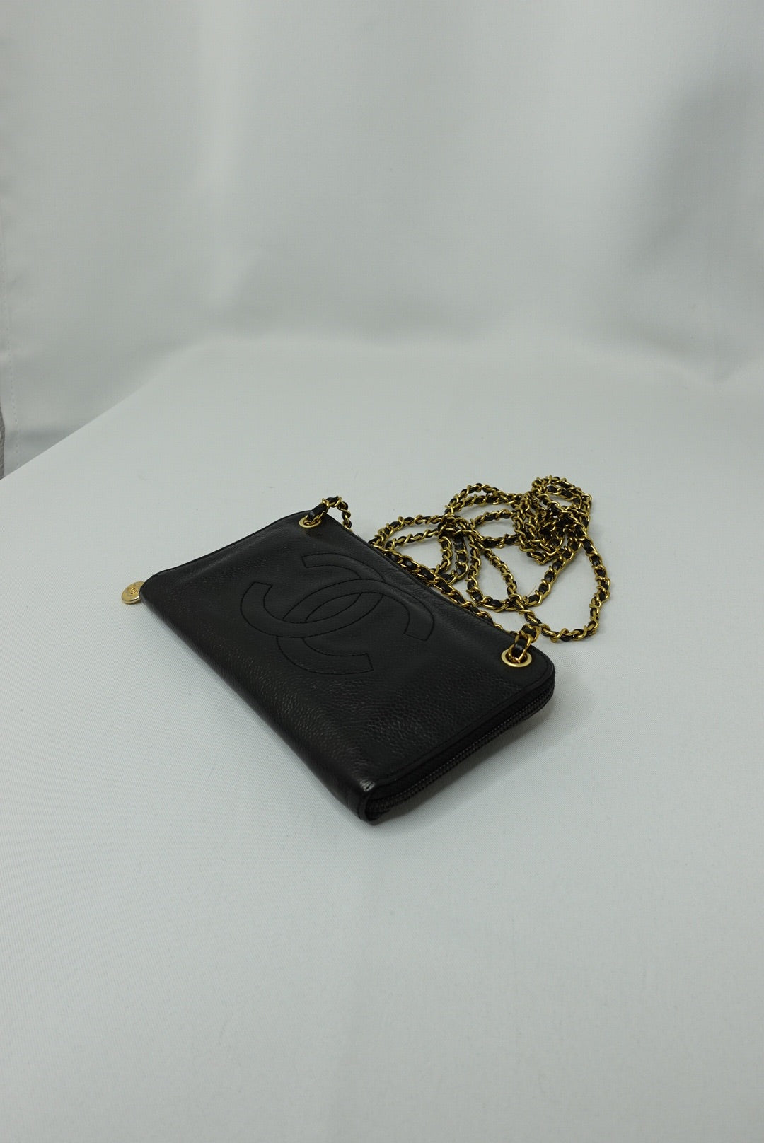 012. Chanel Re-Worked Zip Vintage W.O.C CC Logo Big