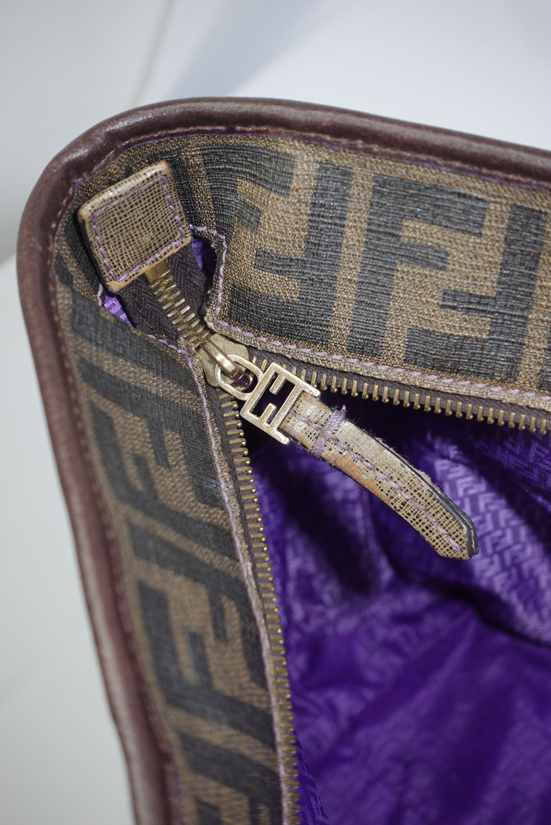 Fendi FF Zucca Brown Vintage Canvas Tote Bag