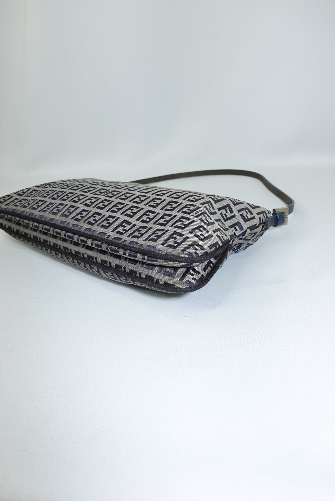 111. Fendi Zucchini Vintage Baguette in Navy Canvas Monogram