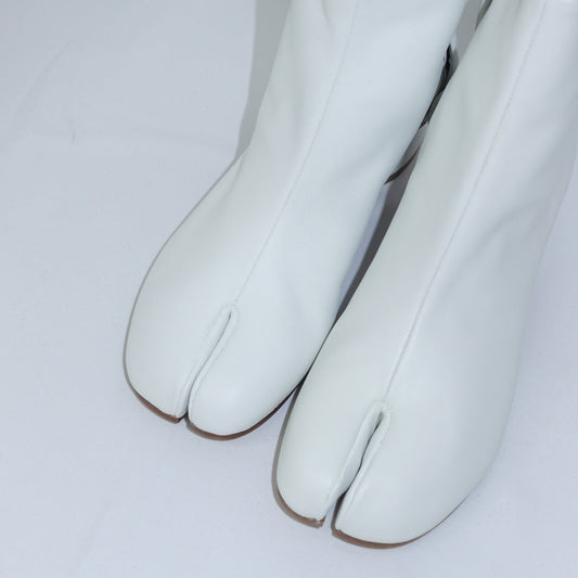 Maison Margiela White Leather Tabi Boots