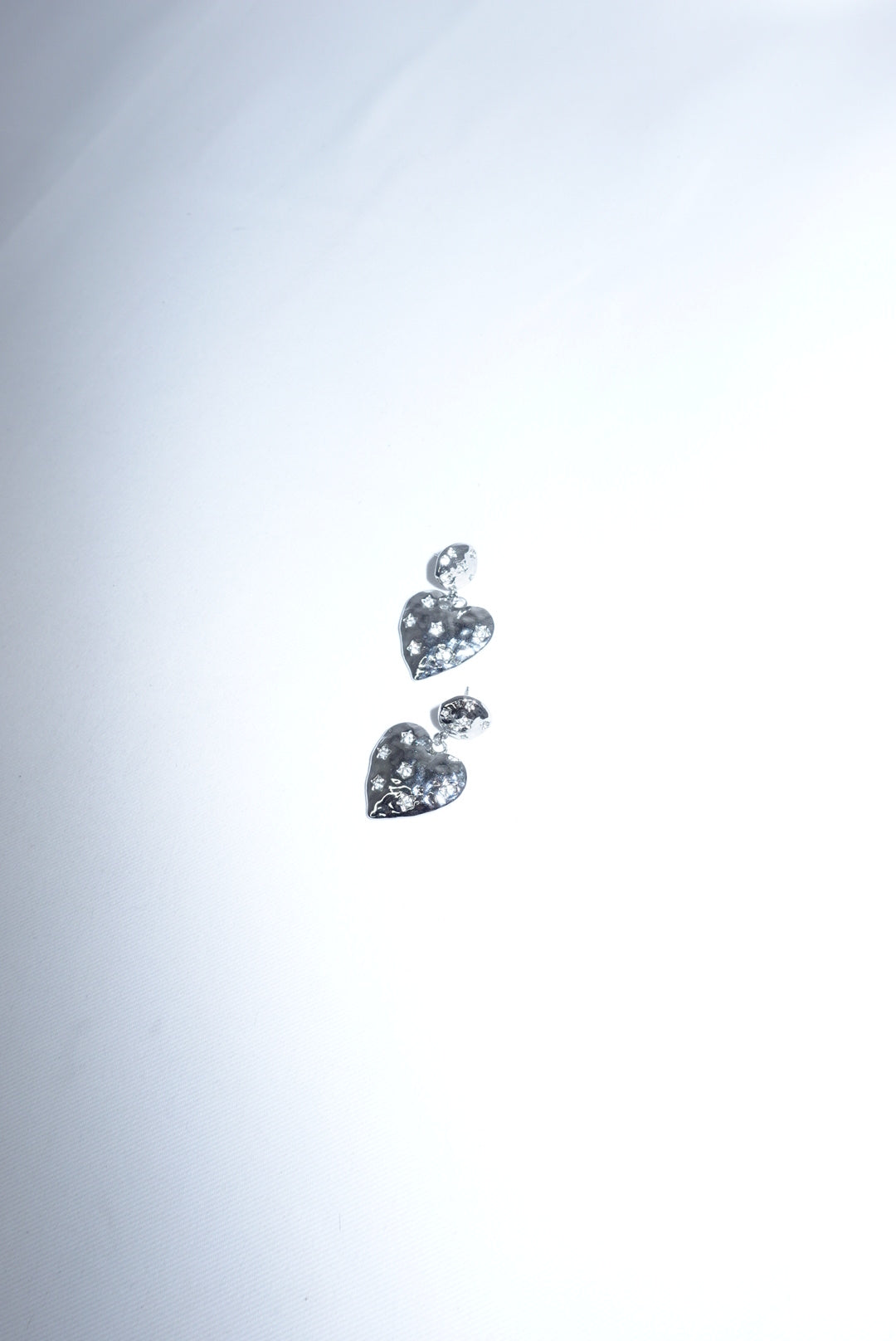 Stainless Steel Heart Earrings With Crystals