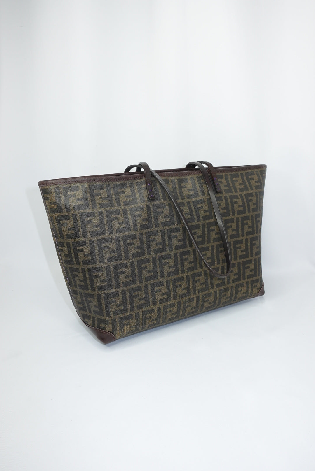 Fendi FF Zucca Brown Vintage Canvas Tote Bag