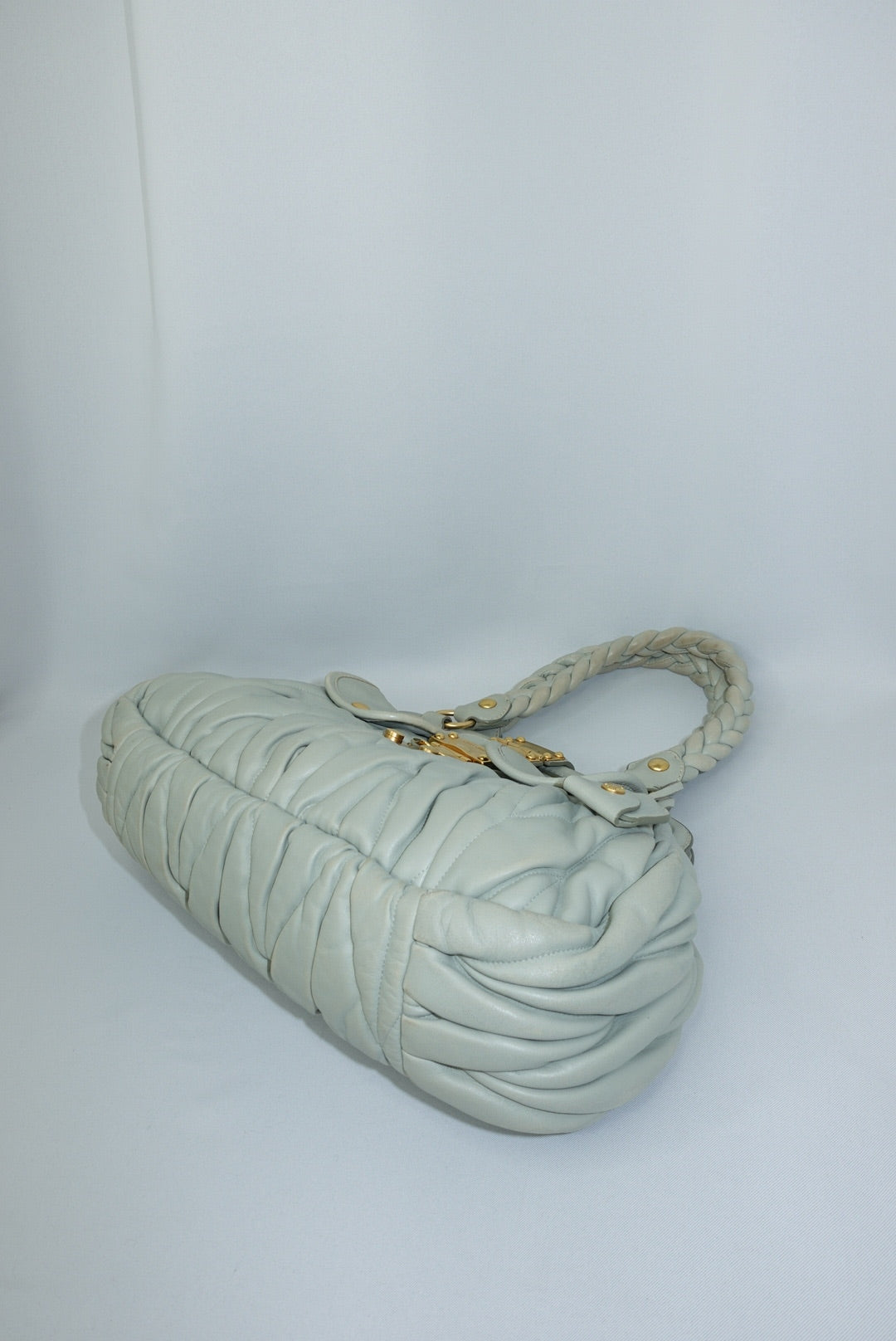 MIU MIU Vintage Coffer Sage Green Matelassé Bag