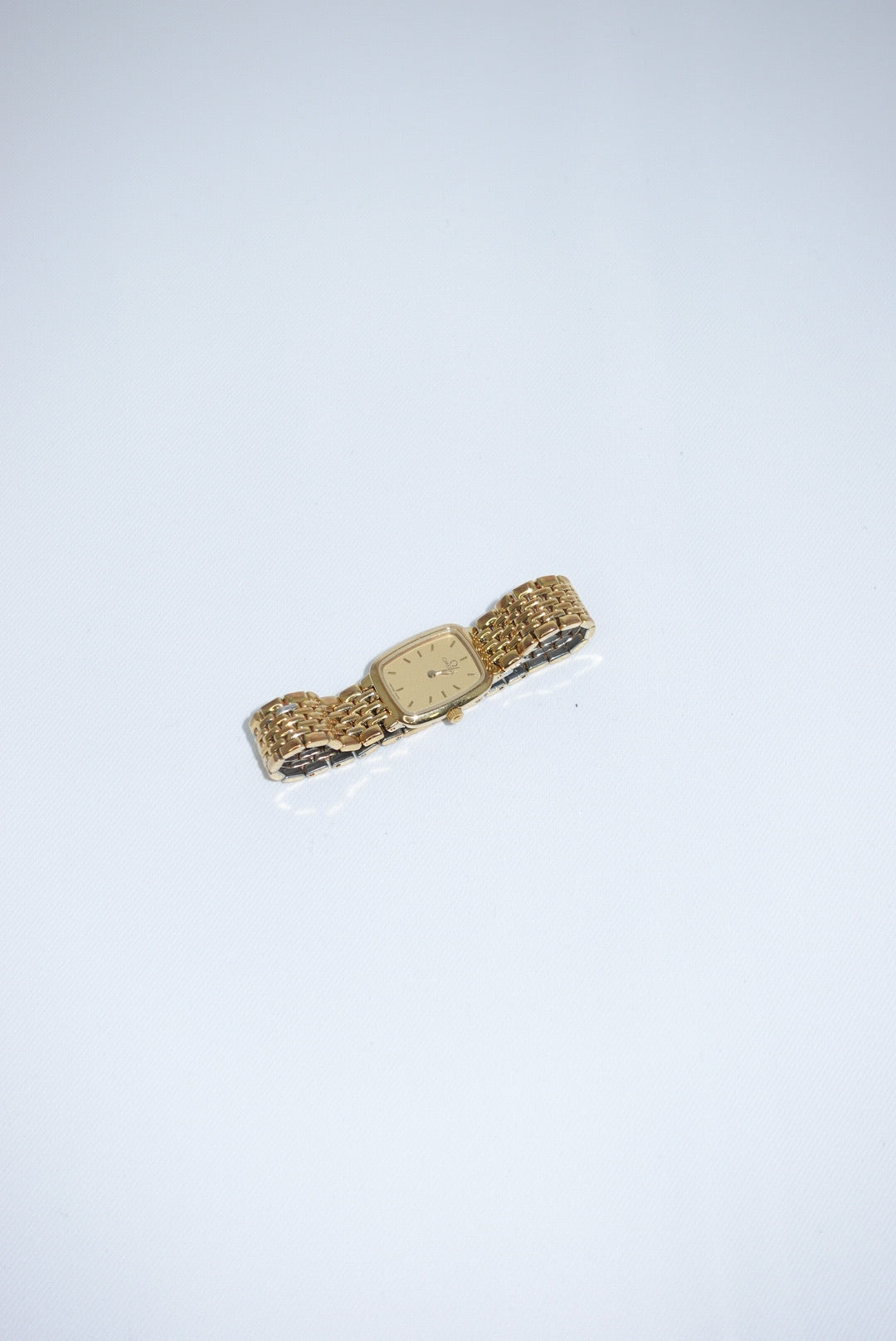 091. Omega Rectangular Small De Ville Gold Watch
