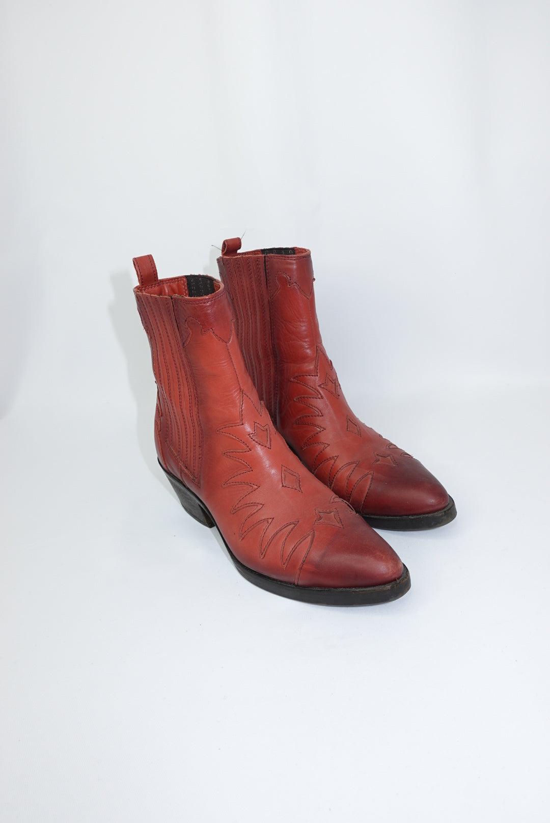 Red Western Ankle Boots 37