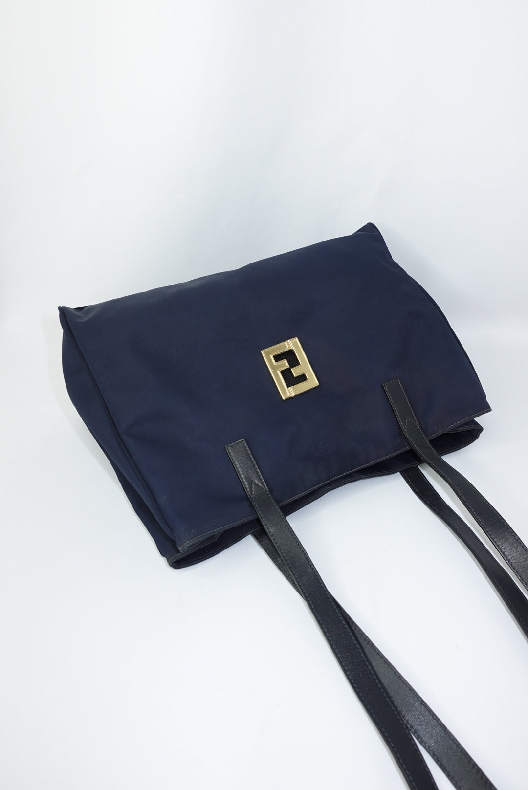 Fendi Navy Nylon FF Tote Bag